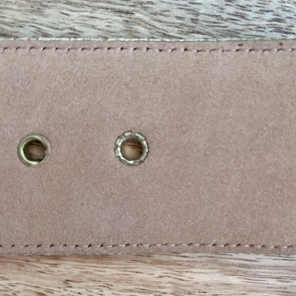 Chanel Authentic VTG 05 Womens Gold Wide Belt CC Logo Embellished Buckle Leather - Picture 12 of 16